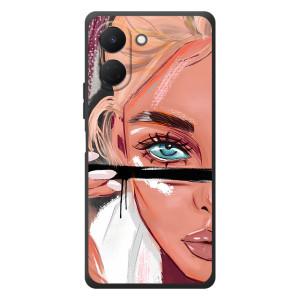 Силіконовый Чохол на TECNO Spark Go 3 з картинкой Модных девушек – Дівчина та вії