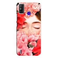 Чехлы (ART) Цветы на TECNO Spark Power 2 (LC8) (VPrint) (Очі в квітах)