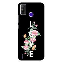 Чехлы для любимой на Техно Спарк Павер 2 (VPrint) (Цветы LOVE)