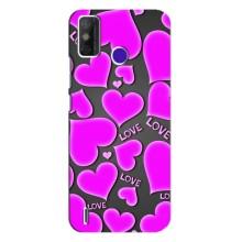 Чехлы для любимой на Техно Спарк Павер 2 (VPrint) (Pink hearts)