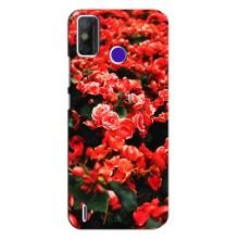 Чохли з квітами для TECNO Spark Power 2 (LC8) (VPrint) (Квіти червоні)