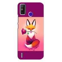 Чехлы с картинкой Лисички для TECNO Spark Power 2 (LC8) (VPrint) (Лисичка с розочкой)