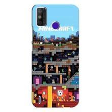 Чехол Майнкрафт на TECNO Spark Power 2 (LC8) (AlphaPrint) Minecraft (фон Minecraft)