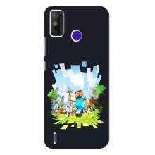 Чехол Майнкрафт на TECNO Spark Power 2 (LC8) (AlphaPrint) Minecraft (персонажи Minecraft)