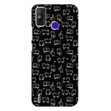 Чехол с принтом для TECNO Spark Power 2 (LC8) (AlphaPrint) Модные коты (Меленькие котики)