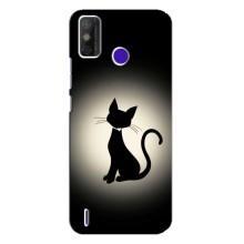 Чехол с принтом для TECNO Spark Power 2 (LC8) (AlphaPrint) Модные коты (Силуэт котика)