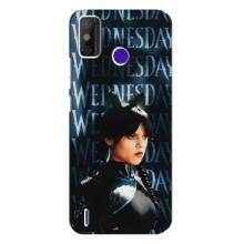 Чехлы Венсдей на TECNO Spark Power 2 (LC8) Уэнсдей (AlphaPrint) (Уэнздей кошка)