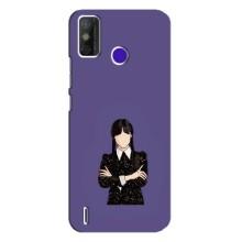 Чехлы Венсдей на TECNO Spark Power 2 (LC8) Уэнсдей (AlphaPrint) (Уэнздей в черном)
