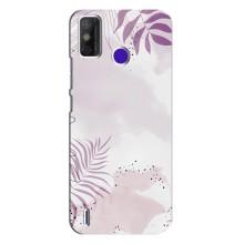 Чехол с цветочным принтом на Техно Спарк Павер 2 – Фиолетовые листья