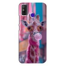 Чехол с принтом стильные животные для Техно Спарк Павер 2 – Стильный жирав