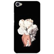 Чехлы (ART) Цветы на Meizu U20 (VPrint) (Белые цветы)