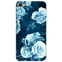 Чехлы (ART) Цветы на Meizu U20 (VPrint) (Голубые Бутоны)