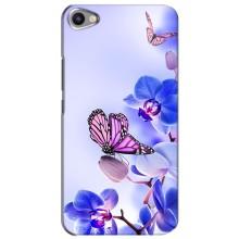 Чехлы с Цветами для Meizu U20 (VPrint) (Бабочка на цветочке)