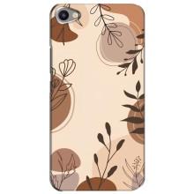 Чехол с цветочным принтом на Мейзу Ю20 – Коричневые цветы