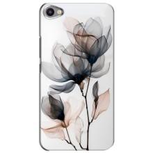 Чехол с цветочным принтом на Мейзу Ю20 – Цветы на белом