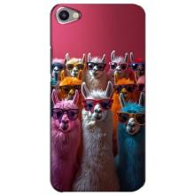 Чехол с принтом стильные животные для Мейзу Ю20 – Ламы в очках