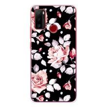 Чехлы с Цветами для Ulefone Note 10 (VPrint) (Цветочки на черном)