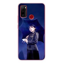 Чехлы Венсдей на Ulefone Note 10 Уэнсдей (AlphaPrint) (Уэнздей с зонтом)