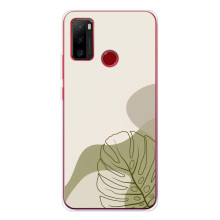 Силконовий чохол з принтом в квітах на Ulefone Note 10 – Монстера зелена