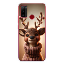 Яркий чехол для Ulefone Note 10 с Зимними Оленятами (Олень в свитере)