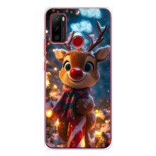 Яркий чехол для Ulefone Note 10 с Зимними Оленятами (Олень в шарфе)