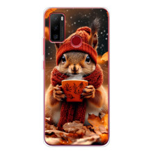 Друкований чохол 'Звірята з кавою' для Ulefone Note 10 – Білка з кавою