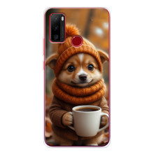 Друкований чохол 'Звірята з кавою' для Ulefone Note 10 – Песик з кавою