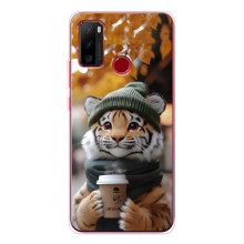 Друкований чохол 'Звірята з кавою' для Ulefone Note 10 – Тигр з кавою