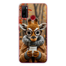 Друкований чохол 'Звірята з кавою' для Ulefone Note 10 – Жираф з кавою