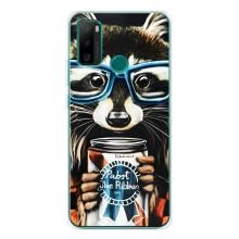 Чохол з принтом для Нот 10П - (Прикольні) (AlphaPrint) (Єнот з банкою)