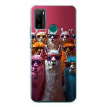 Чохол з принтом стильні тварини для Нот 10П (Лами в окулярах)