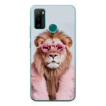 Чохол з принтом стильні тварини для Нот 10П (Лев в окулярах)