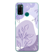 Силиконовый чехол с принтом в цветах на Ulefone Note 10P – Фиолетовый дизайн