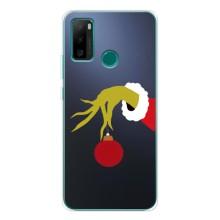 Зимние Чехлы для Нот 10П - прозрачный фон (Гринч с игрушкой)