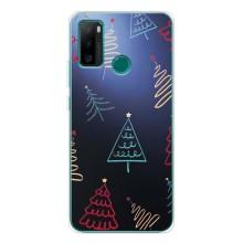 Зимние Чехлы для Нот 10П - прозрачный фон (Рождественские елки)