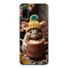 Друкований чохол 'Звірята з кавою' для Ulefone Note 10P – Мишка з кавою