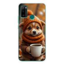 Друкований чохол 'Звірята з кавою' для Ulefone Note 10P – Песик з кавою