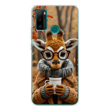 Друкований чохол 'Звірята з кавою' для Ulefone Note 10P – Жираф з кавою
