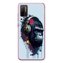 Чехол с Обезьянами Ulefone Note 11P - (AlphaPrint) (Горилла в наушниках)