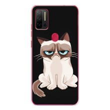 Чехол с принтом для Ulefone Note 11P (AlphaPrint) Модные коты (Грустный кот)