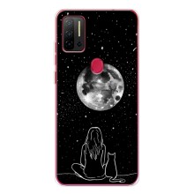 Чехол с рисунком кот на Ulefone Note 11P (Девушка с котом)
