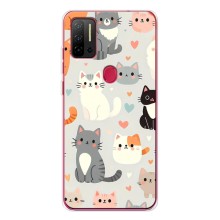 Чехол с рисунком кот на Ulefone Note 11P (Коллаж котов)