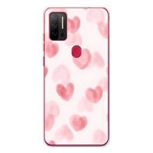 Чехол с розовым рисунком для Ulefone Note 11P (Розовые сердечки)