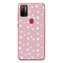 Чехол с розовым рисунком для Ulefone Note 11P (Сердечки на розовом)