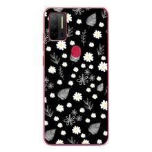 Чехлы с тематикой "ЦВЕТЫ" на Ulefone Note 11P (цветение на чорном)