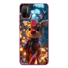 Яркий чехол для Ulefone Note 11P с Зимними Оленятами – Олень в шарфе