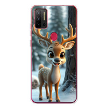 Яркий чехол для Ulefone Note 11P с Зимними Оленятами – Оленёнок в лесу