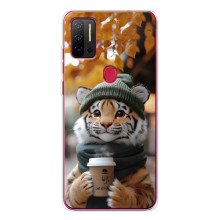 Друкований чохол 'Звірята з кавою' для Ulefone Note 11P – Тигр з кавою
