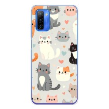Чехол с рисунком кот на Ulefone Note 12 (Коллаж котов)