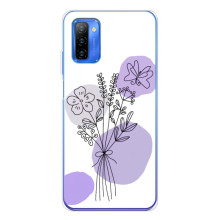 Силиконовый чехол с принтом в цветах на Ulefone Note 12 – Фиолетовый букет